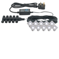 Saxby Lighting 13992 Ikon Square 30 10 Light LED Decking Kit In White