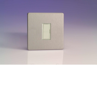 Varilight 13A Unswitched Fuse Spur In Brushed Steel With White Insert XDS6UWS
