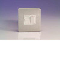 Varilight 13A Switched Fuse Spur In Brushed Steel With White Insert XDS6WS