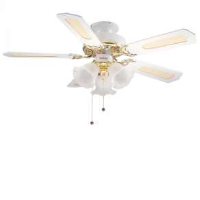 Global 42" Belaire Ceiling Fan In White And Brass