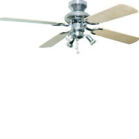 Global 42" Bali Stainless Steel Ceiling Fan With 3 Lights And Reversible Beech/Maple Blades