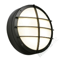 Saxby Lighting 7014BEM Lake IP65 28w 2D Emergency Version Bulkhead Light With Front Cover Grill In Black