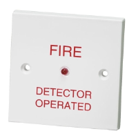 1 Gang Remote Indicator Unit With "Fire Detector Operated" Text In Red