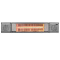 Heat Outdoors 901622 2kW Heat And Beat Patio Heater In Silver With Bluetooth Speakers