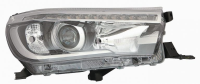 HILUX O/S (DRIVERS) HEADLIGHT BLACK INNER (CLEAR INDICATOR) DAYTIME RUNNING LED FITS 2016> (NEW)
