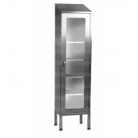 Stainless steel tall cupboard with clear doors