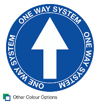 Arrow with One Way System message - COVID-19 Floor Vinyl