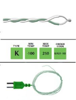 KA01-10 - K Type PTFE Fine Wire Thermocouple 10m x 0.3mm