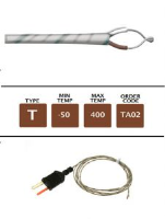TA02 -T Type F/ Glass  Fine Wire Thermocouple 1m x 0.3mm