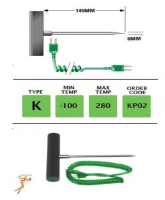 KP02 - K Type T Bar Heavy Duty Needle Probe 145mm x 6mm