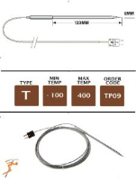TP09 - T Type Oven Needle Probe 130 x 6mm with 2m SS cable
