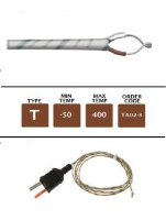 TA02-3 - T Type F/Glass Fine Wire Thermocouple 3m x 0.3mm