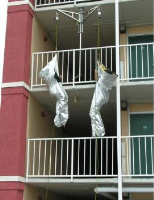 Self Contained High Rise Building Lowering Systems