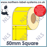 Direct Thermal Label<br> Permanent Adhesive<br>YELLOW 50mm x 50mm<br><br> For Larger Label Printers