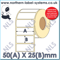 Thermal Transfer Label<br>Removable Adhesive<br>50mm x 25mm<br><br> For Small Desktop Label Printers