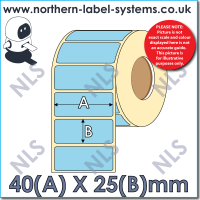 BLUE Synthetic Label<br>40mm x 25mm<br>Permanent Adhesive<br><br>For Larger Desktop Label Printers