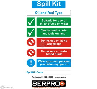A4 Oil and Fuel Spill Kit Sign - FOAMEX