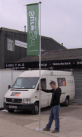 Freestanding Flag Banners For Repair Workshops In Kent