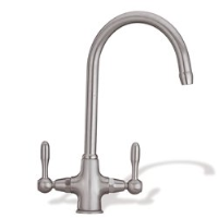 paini swan neck kitchen tap metal lever handles Gold