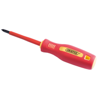 Draper No: 1 x 80mm Fully Insulated Soft Grip Cross Slot Screwdriver. (Sold Loose) 46531