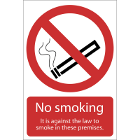 Draper 'Smoking Against The Law' Prohibition Sign 72167