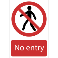 Draper 'No Entry' Prohibition Sign 72169