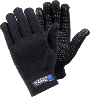 1 Pair Tegera 795 Black Knitted Thermal PVC Dot Grip Palm Gloves One Size