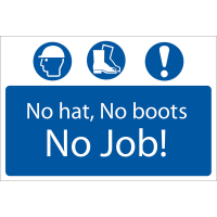 Draper 'No Hat, No Boots, No Job' Mandatory Sign 72916