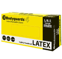 500 Bodyguards GL8182 Powdered Latex Disposable Gloves Medium