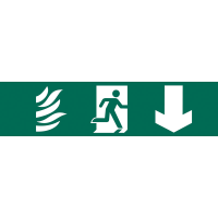 Draper 'Running Man Arrow Down' Safety Sign 73201