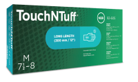 Ansell 92-605 TouchNTough Green Nitrile PF Long Cuff Disposable Gloves