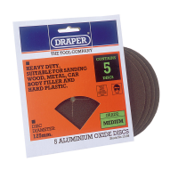 Draper Five 125mm Medium Grade Aluminium Oxide Sanding Discs 13138