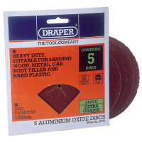 Draper Five Extra Coarse Grade Aluminium Oxide Sanding Discs 13140