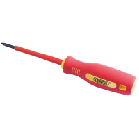 Draper No: 0 x 75mm Fully Insulated Soft Grip Cross Slot Screwdriver. (Sold Loose) 46530