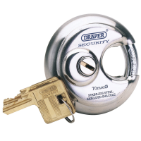 Draper Expert 70mm Diameter Stainless Steel Padlock and 2 Keys 64209
