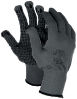 6 Pairs Polyco Matrix D Grip PVC Dot Palm Gloves Grey Small
