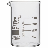 Beaker 50ml Glass Low Form Graduated with Spout