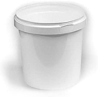 Bucket 1 Litre White with Push Lid Pk 5