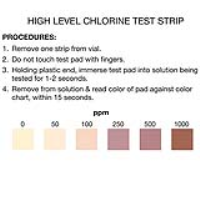 Chlorine Test Strips 0-1000ppm vial of 100