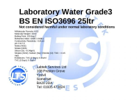 Laboratory Water Grade3 BS EN ISO3696 25ltr