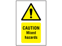 Caution Mixed Hazards Symbol And Text Safety Sign