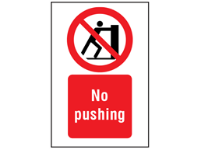 No Pushing Symbol And Text Safety Sign