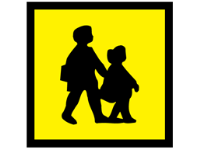 Pedestrian Route Symbol Safety Sign