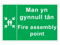 Rhybudd Foltedd Uchel, Caution High Voltage. Welsh English Sign