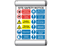 Site Safety Notice - Danger Fragile Roof, Use Crawling Boards Scaffold Banner