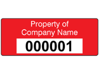 Assetmark Destructible Serial Number Label (Logo / Full Design), 38Mm X 76Mm