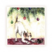 Dog with Mouse Christmas Card