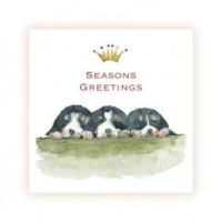 Three Puppies Christmas Card
