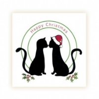 Two Cats Christmas Card