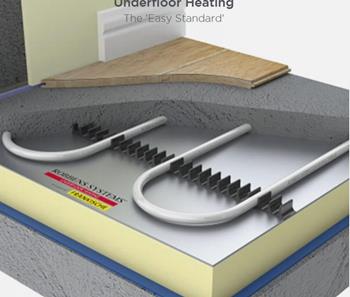 Underfloor Heating System With 500 Gauge Polythene Separating Membrane